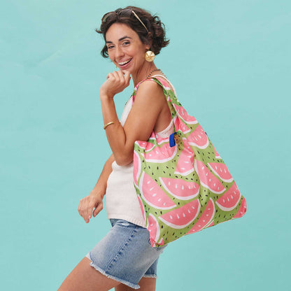 Watermelon Blu Bag Reusable Shopping Bag - Machine Washable Reusable Shopping Bag - rockflowerpaper