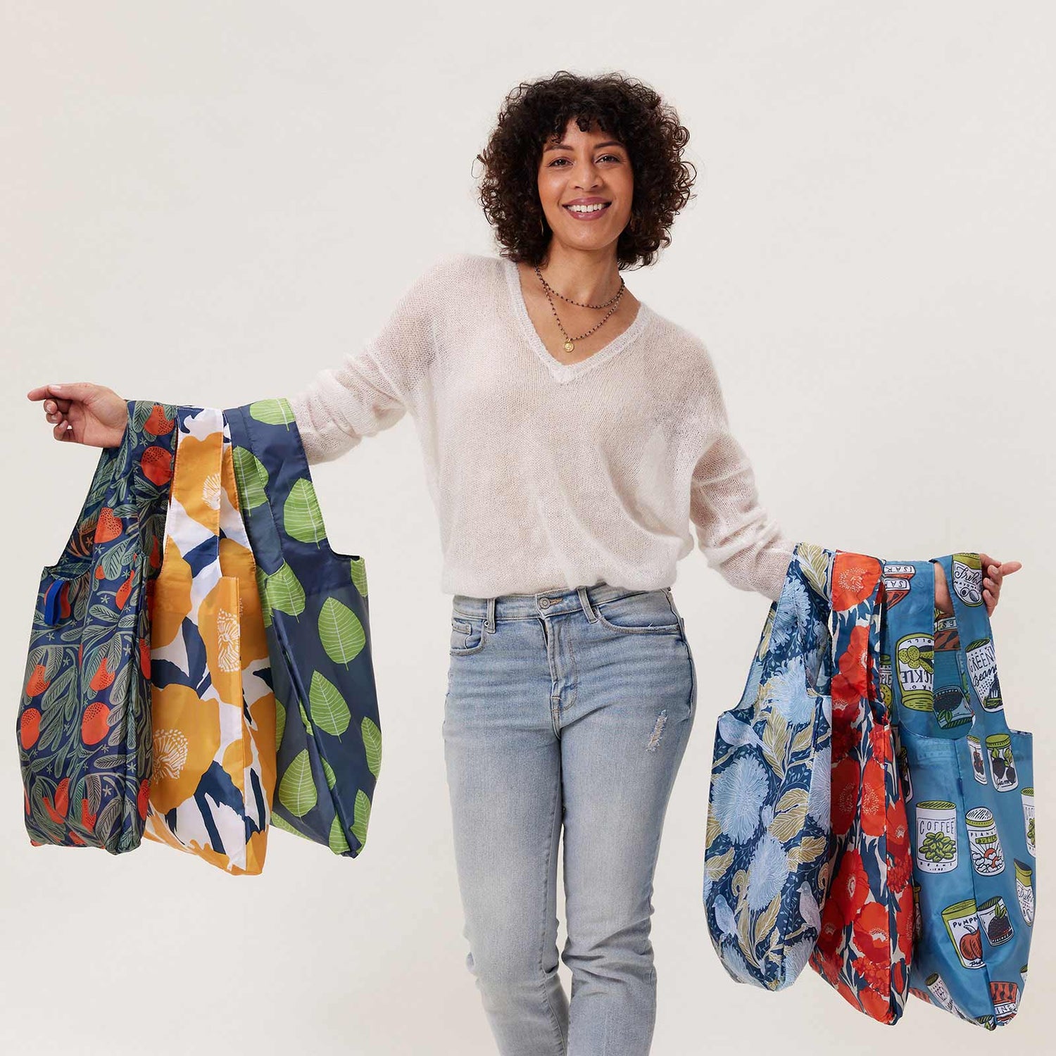 OUTLET Modern Poppy Blu Bag Reusable Shopping Bag - Machine Washable pos-Reusable Shopping Bag - rockflowerpaper