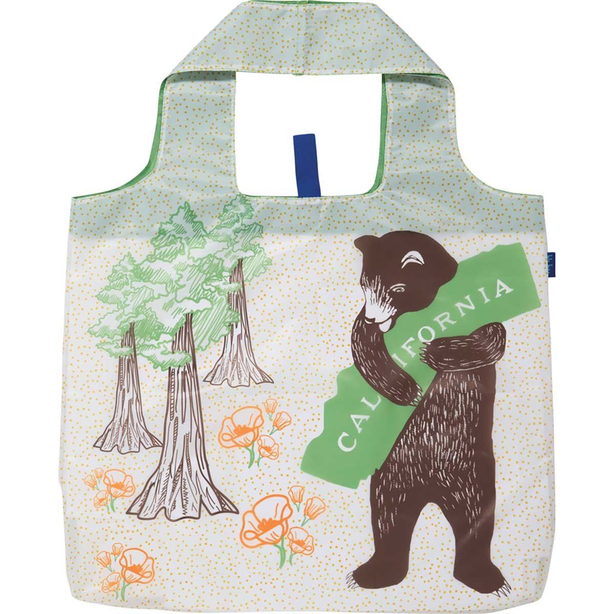 California Bear Blu Bag Reusable Shopping Tote - Machine Washable Reusable Shopping Bag - rockflowerpaper
