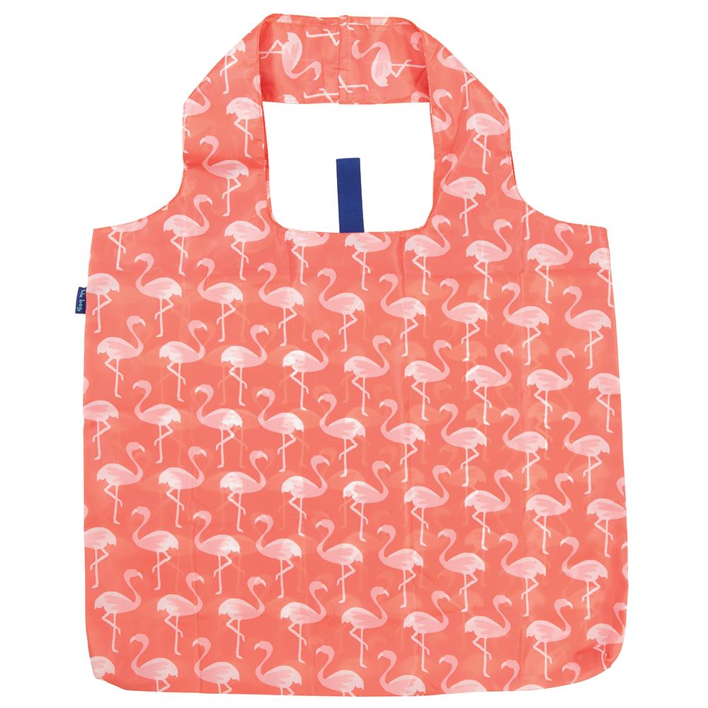 Pink Flamingos Blu Reusable Shopping Bag - Machine Washable Reusable Shopping Bag - rockflowerpaper