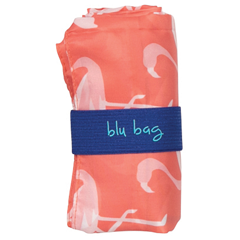 Pink Flamingos Blu Reusable Shopping Bag - Machine Washable Reusable Shopping Bag - rockflowerpaper