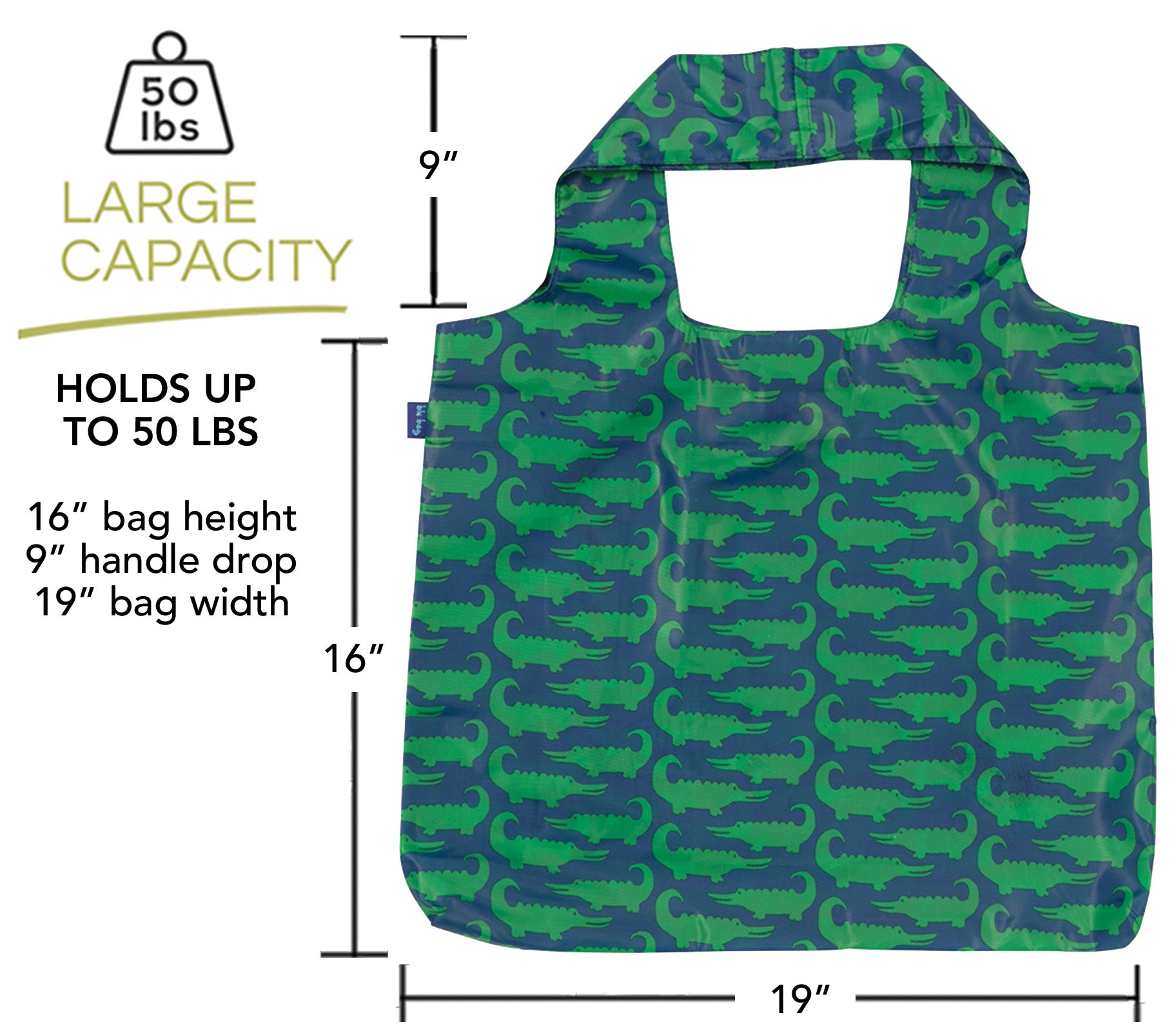 Alligators Blu Bag Reusable Shopping Bag Reusable Shopping Bag - rockflowerpaper