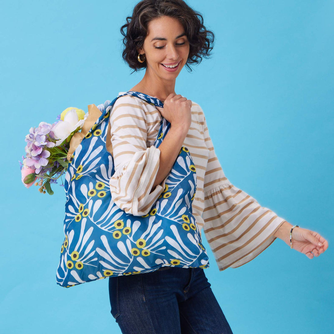 Francoise Blu Bag Reusable Shopping Bag - Machine Washable Reusable Shopping Bag - rockflowerpaper