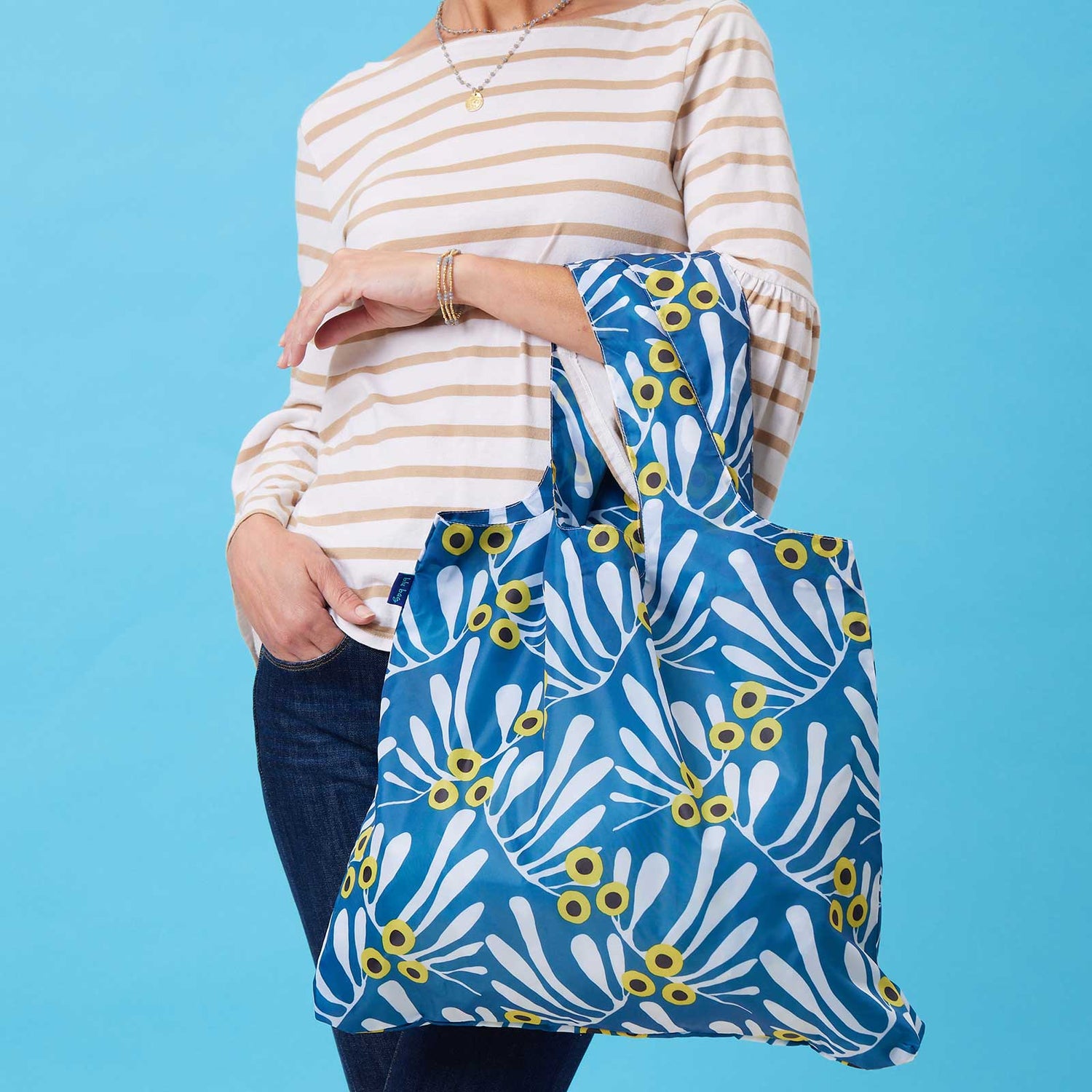 Francoise Reusable Shopping Blu Bag – rockflowerpaper LLC