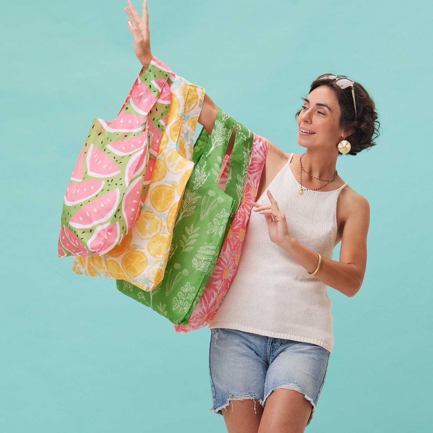Lemon Slices Blu Bag Reusable Shopping Bag - Machine Washable Reusable Shopping Bag - rockflowerpaper
