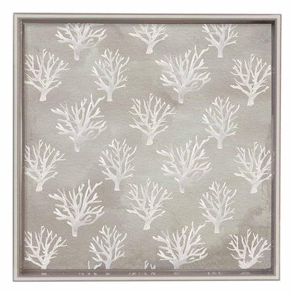 Grey Neutral Coral 15 Inch Square Tray Tray - rockflowerpaper