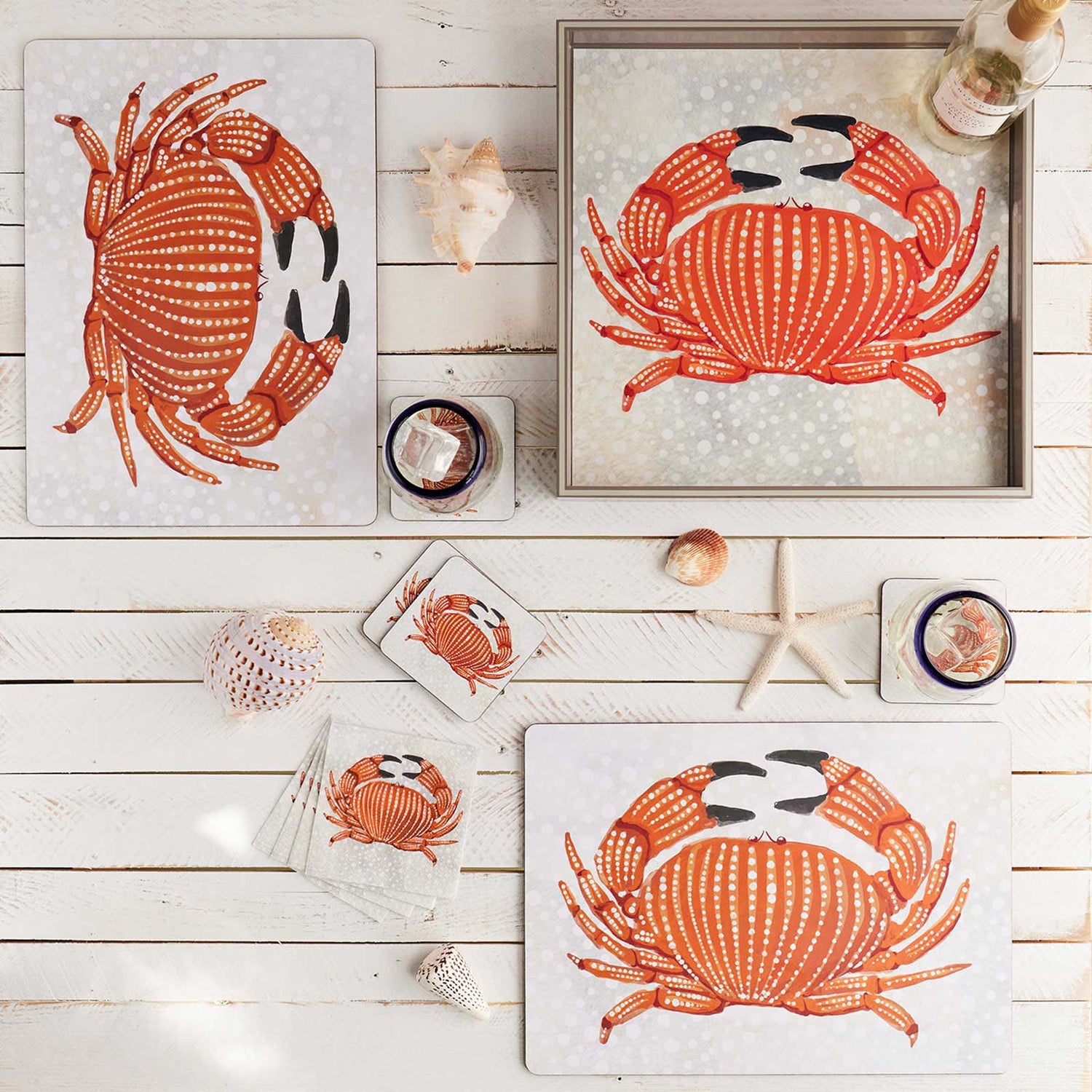 Crab 15 Inch Square Tray Tray - rockflowerpaper