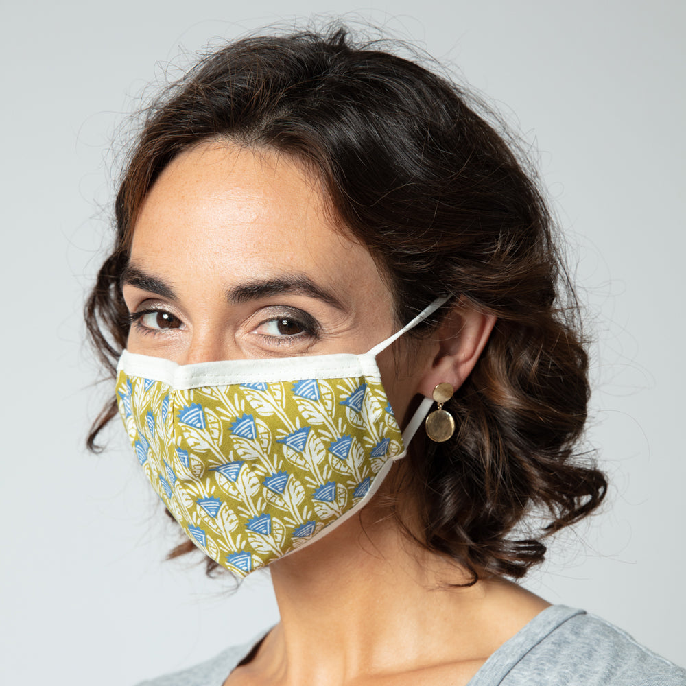 Harlow Green Reusable 100% Cotton Face Mask Mask - rockflowerpaper
