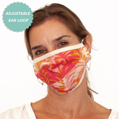 Katarina Pink Reusable &amp; Adjustable 100% Cotton Face Mask Mask - rockflowerpaper