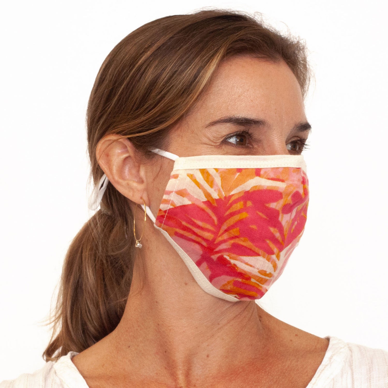 Katarina Pink Reusable &amp; Adjustable 100% Cotton Face Mask Mask - rockflowerpaper