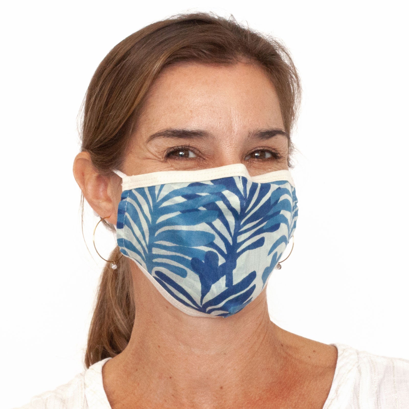 100% Cotton Face Mask in Blue Mask - rockflowerpaper