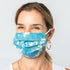 Floella Blue  Pleated Cotton Mask Mask - rockflowerpaper