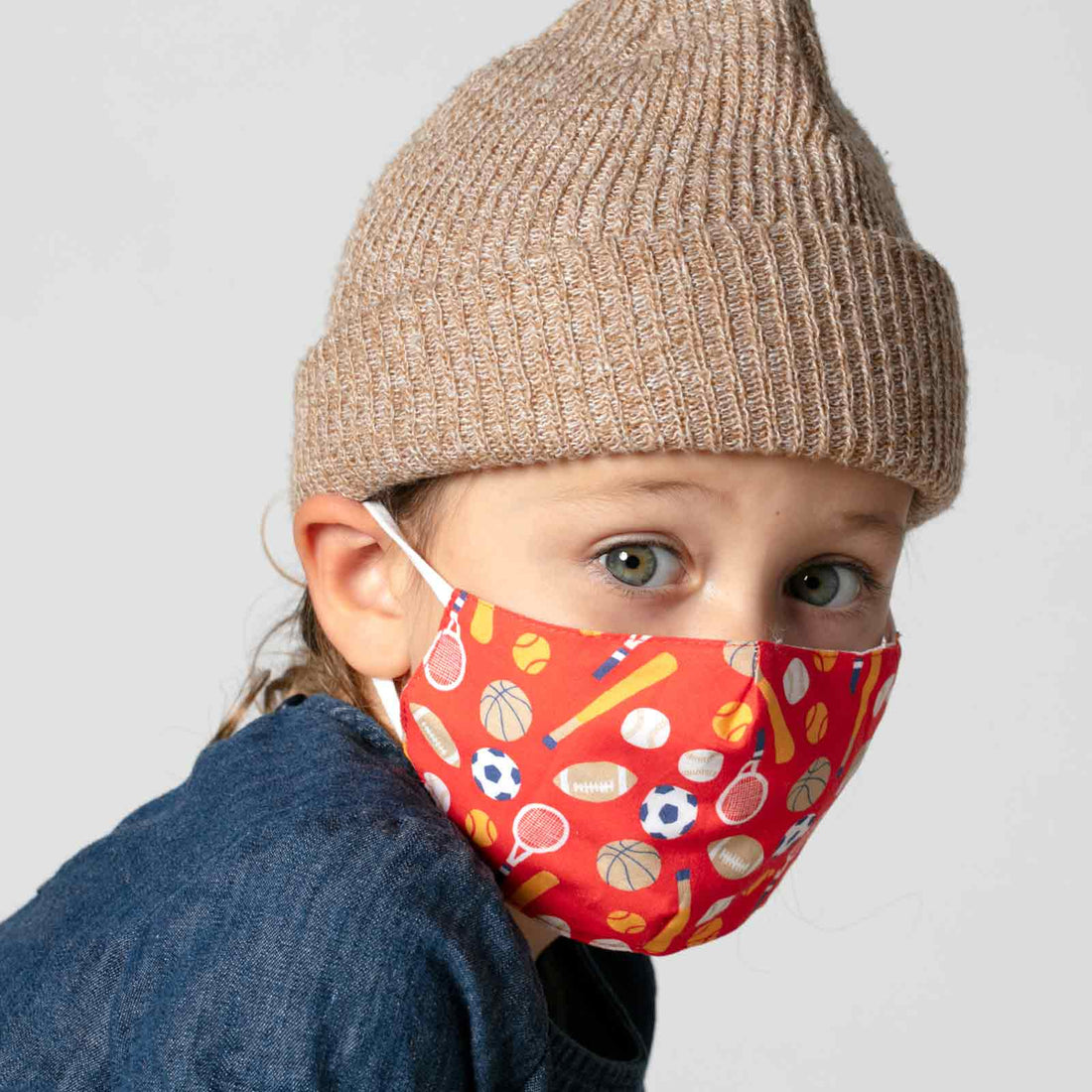 Fun &amp; Safe: Sports Themed Kid’s Cotton Mask Mask - rockflowerpaper