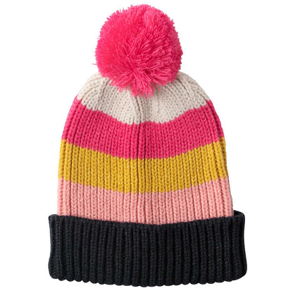 Piccadilly Stripe Navy Pink Knit Beanie Hat - rockflowerpaper