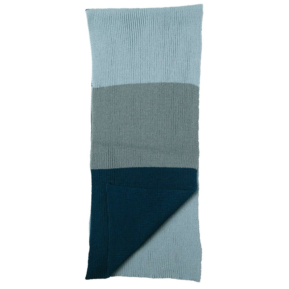 Chelsea Blue Color Block Knit Scarf Knit Scarf - rockflowerpaper