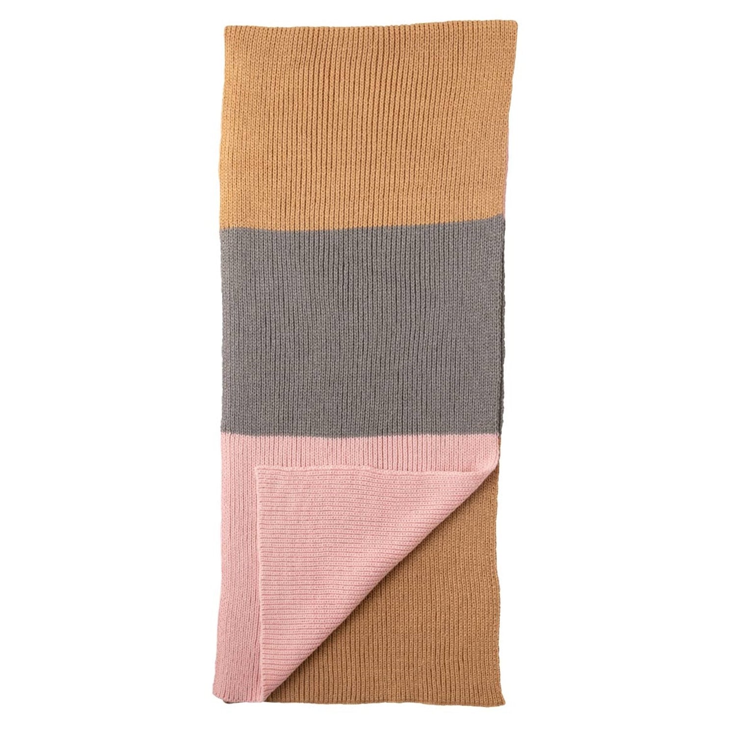 Chelsea Pink Color Block Knitted Scarf Knit Scarf - rockflowerpaper