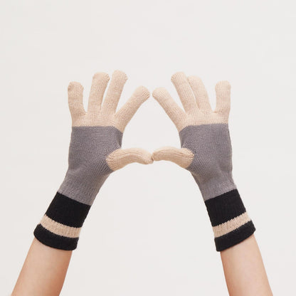 Paddington Stripe Black Tan Knit Gloves Gloves - rockflowerpaper