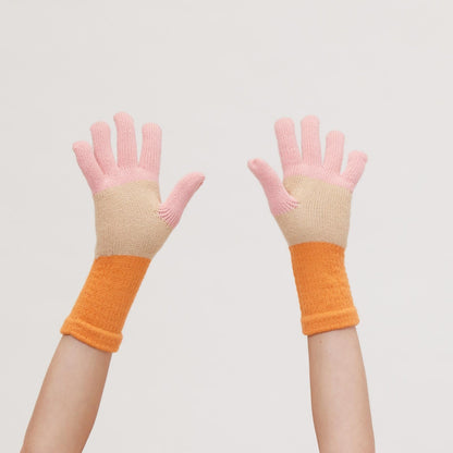 Paddington Orange cozy Knit Gloves Gloves - rockflowerpaper