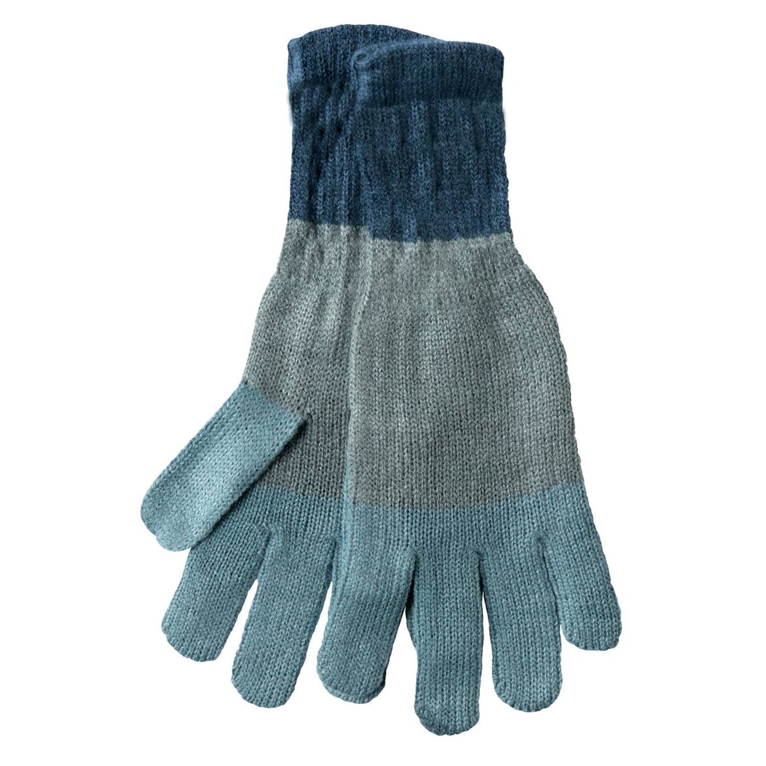 Paddington Stripe Blue Knit Gloves Gloves - rockflowerpaper