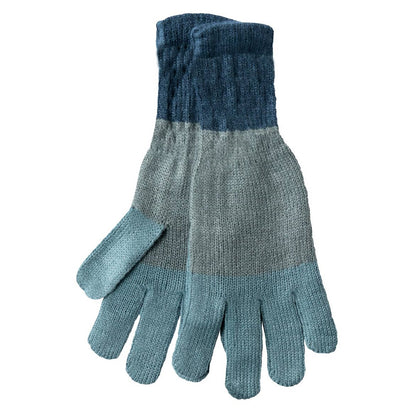 Paddington Stripe Blue Knit Gloves Gloves - rockflowerpaper