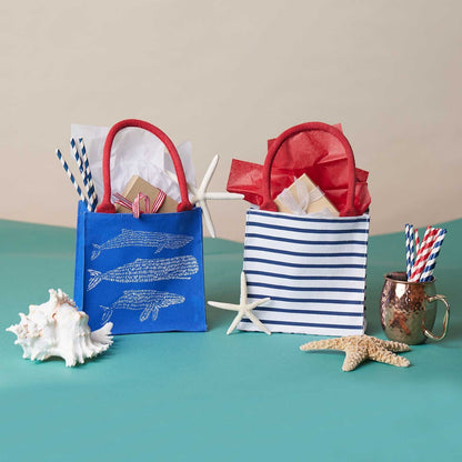 Bateau Stripe Navy Reusable Itsy Bitsy Gift Bag Gift Bag - rockflowerpaper