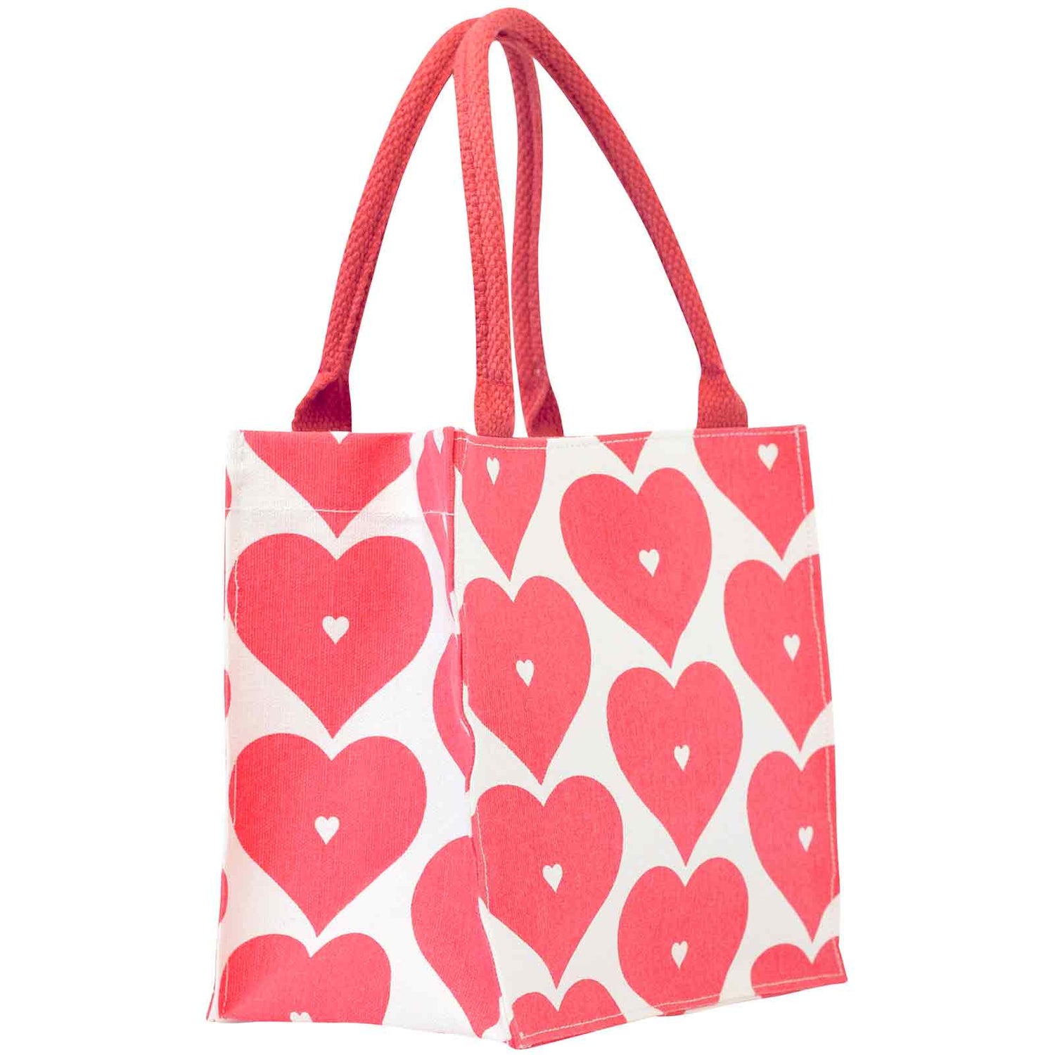 Red Hearts Reusable Itsy Bitsy Gift Bag Gift Bag - rockflowerpaper