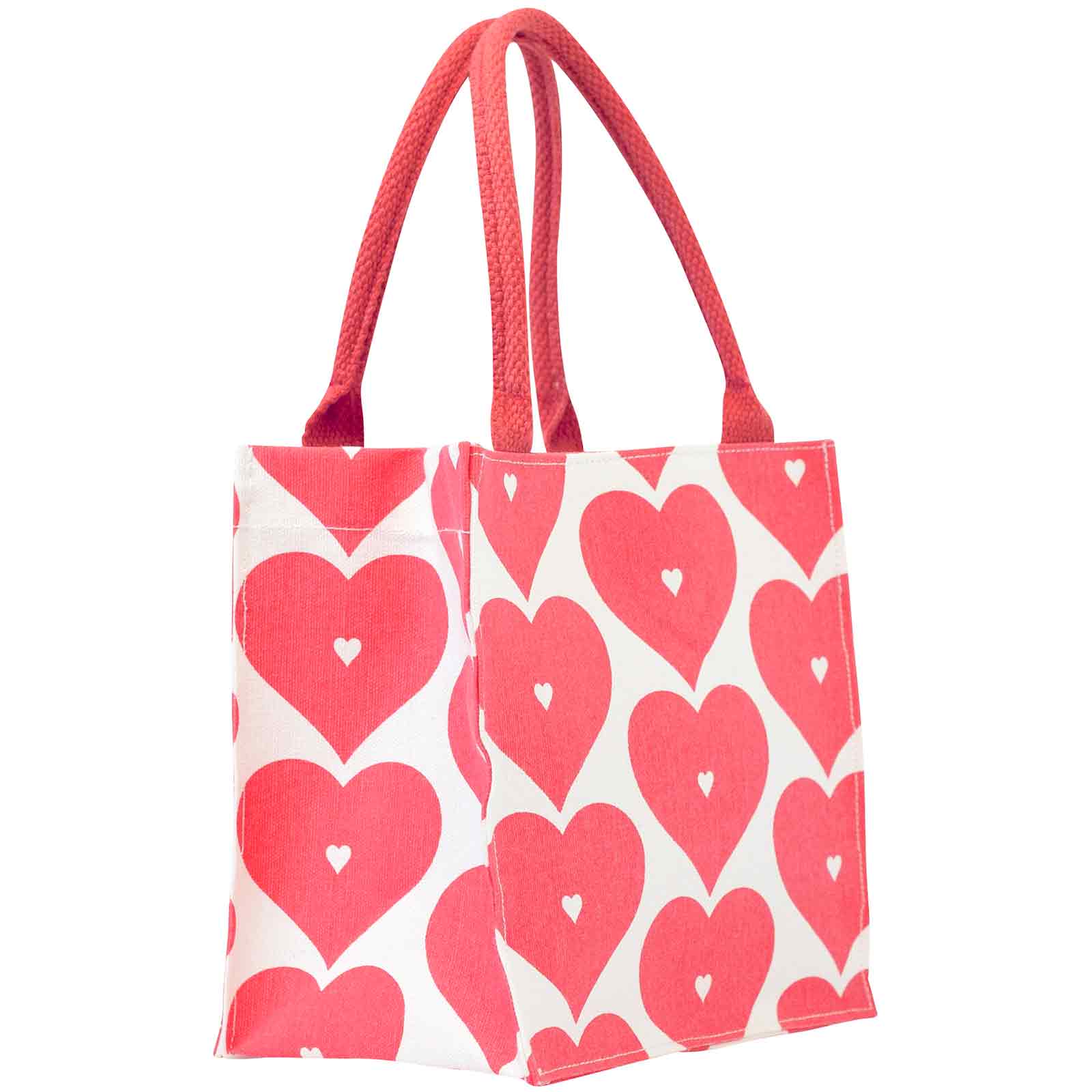 Red Hearts Reusable Itsy Bitsy Gift Bag – rockflowerpaper