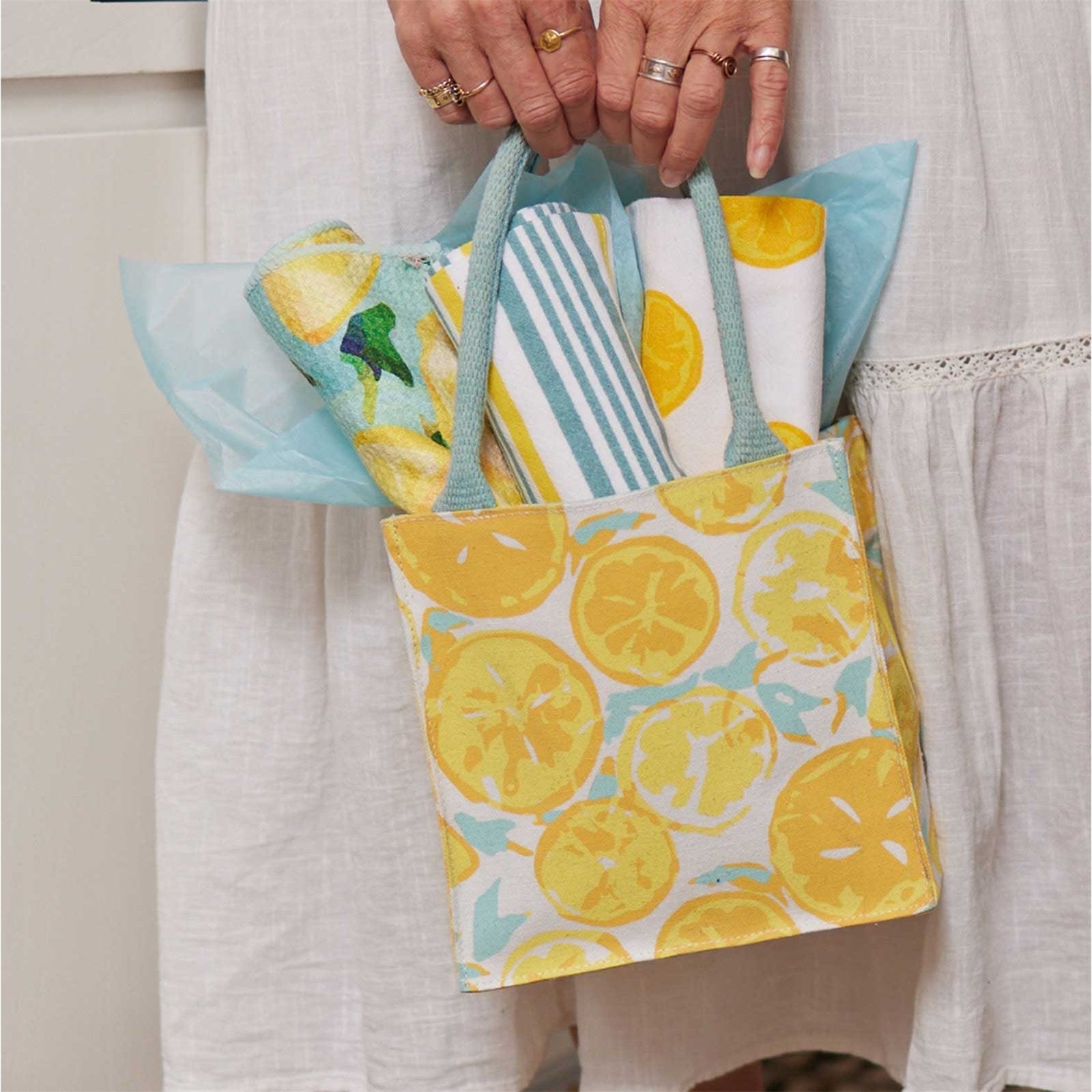 Lemon Slices Reusable Itsy Bitsy Gift Bag Gift Bag - rockflowerpaper