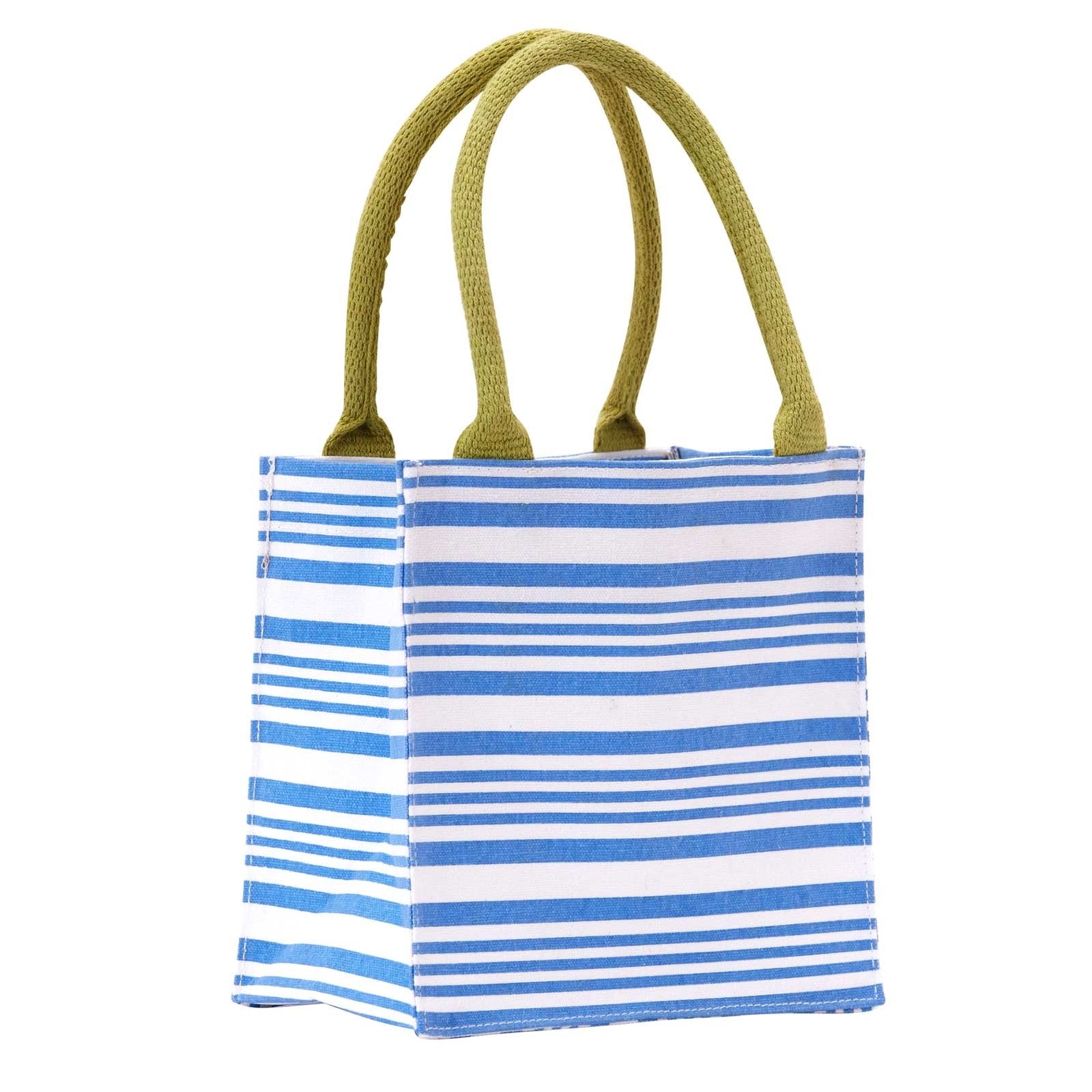 French Blue Stripe Reusable Itsy Bitsy Gift Bag Gift Bag - rockflowerpaper