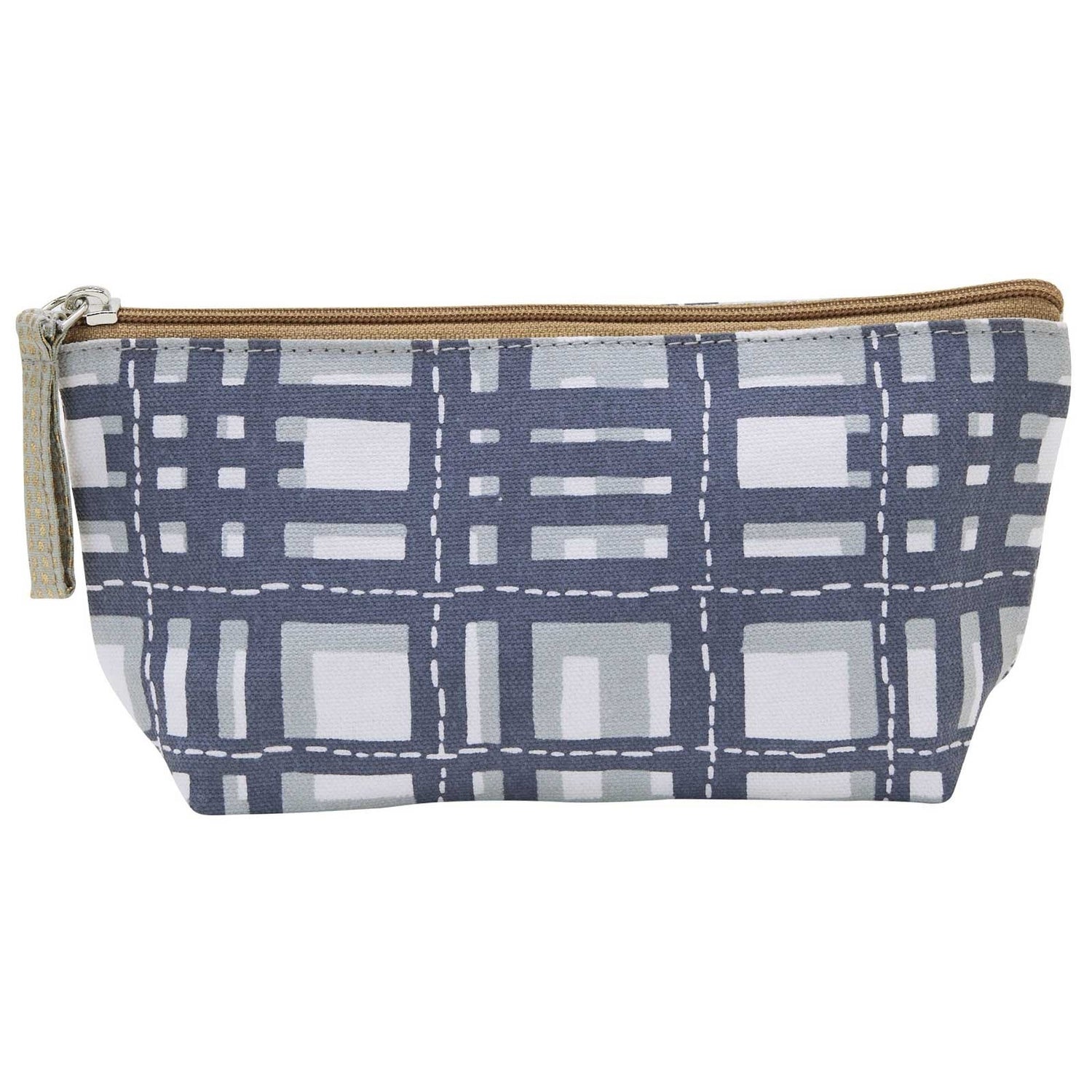 Plaid Grey Small Relaxed Pouch Pouch - rockflowerpaper