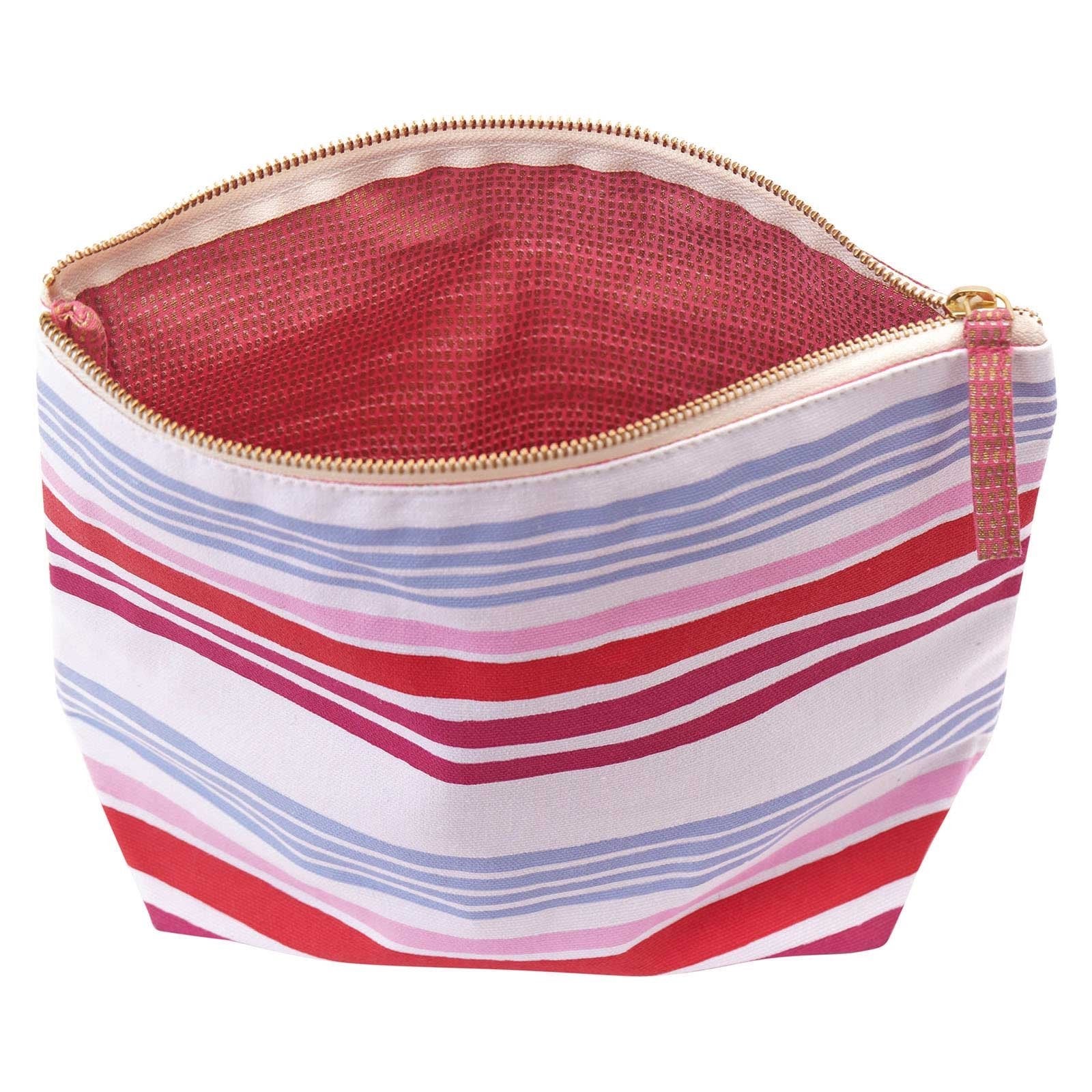 Summer Stripe Pink Large Relaxed Pouch Pouch - rockflowerpaper