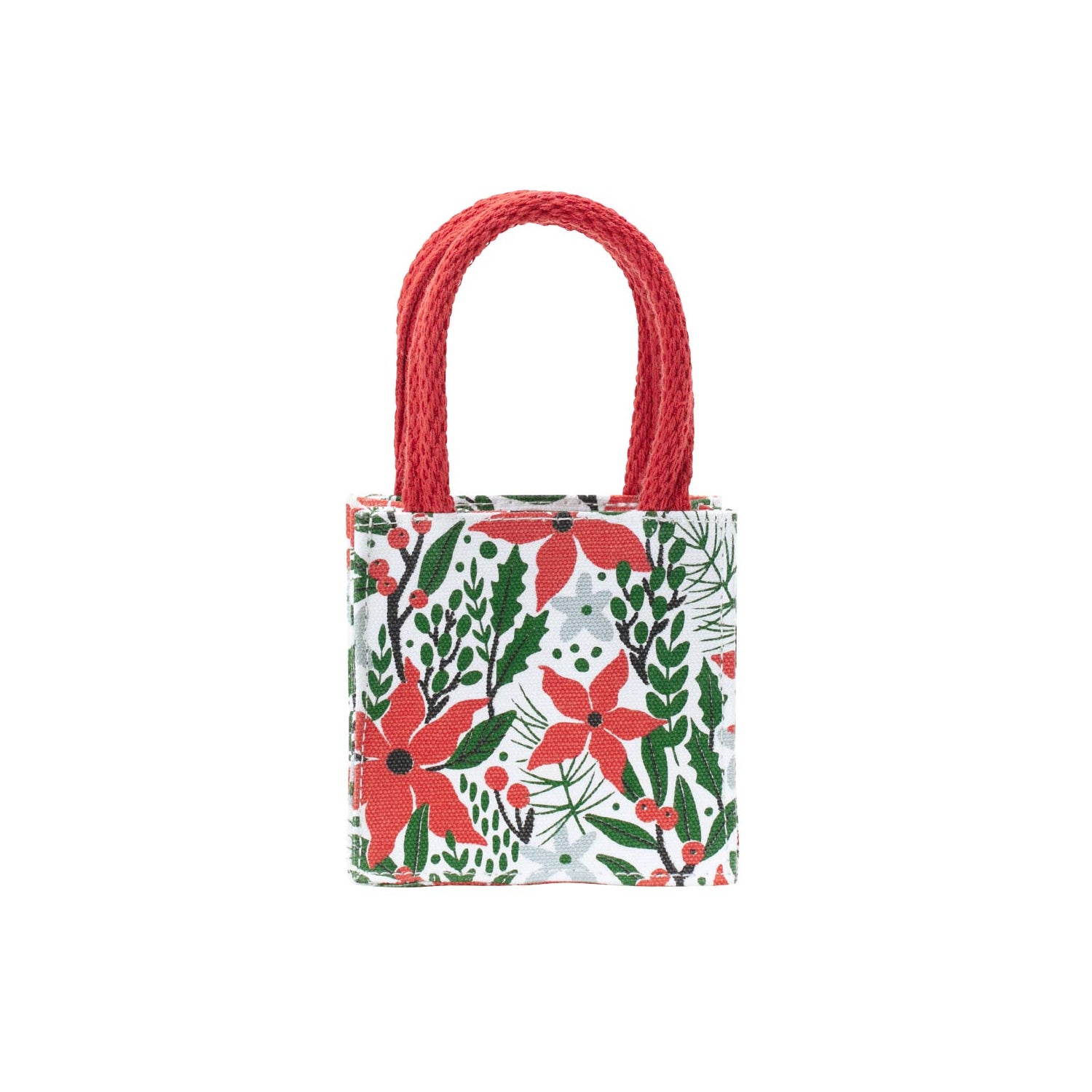 Holiday Poinsettia Small Reusable Itsy Bitsy Gift Bag Gift Bag - rockflowerpaper