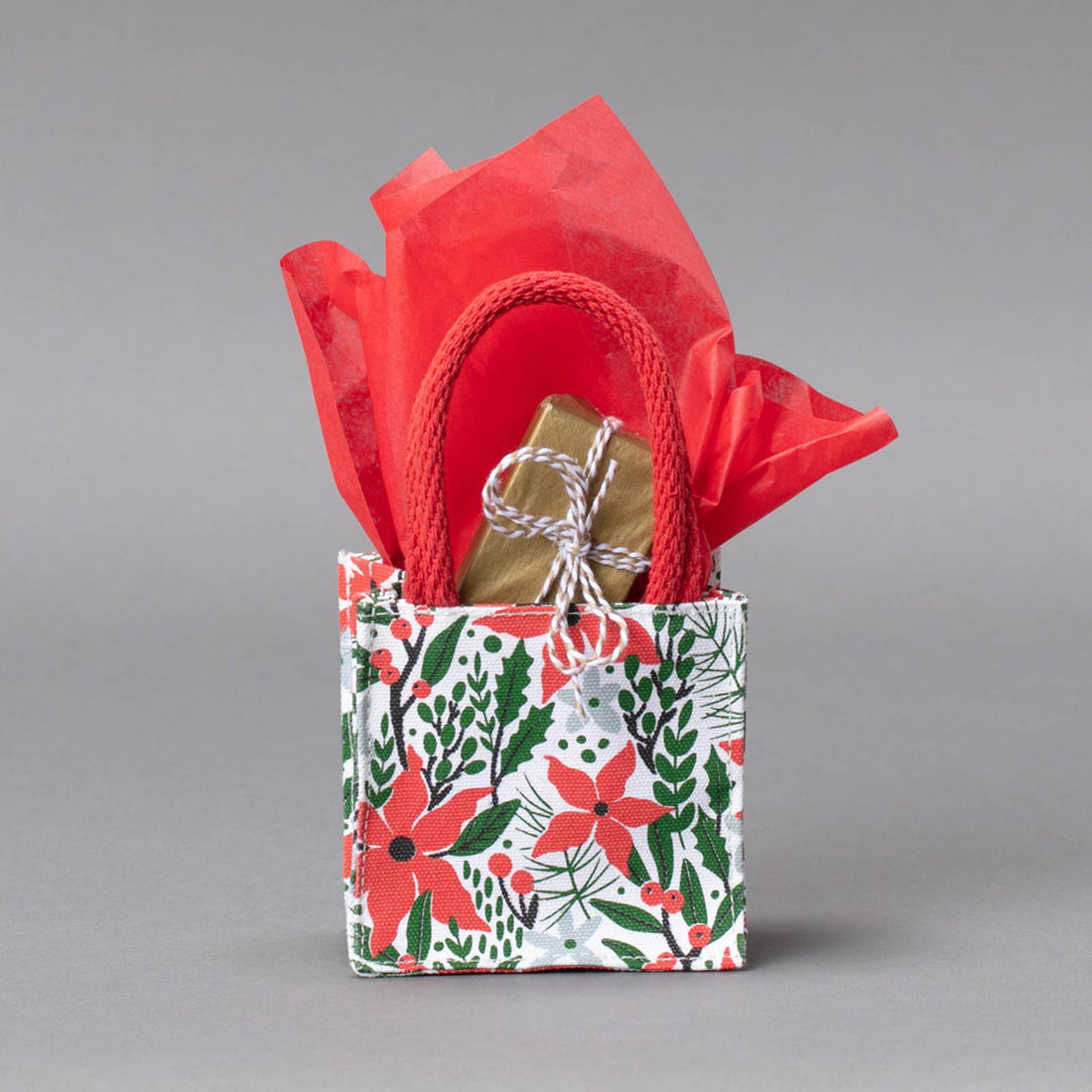Holiday Poinsettia Small Itsy Bitsy Gift Bag Gift Bag - rockflowerpaper