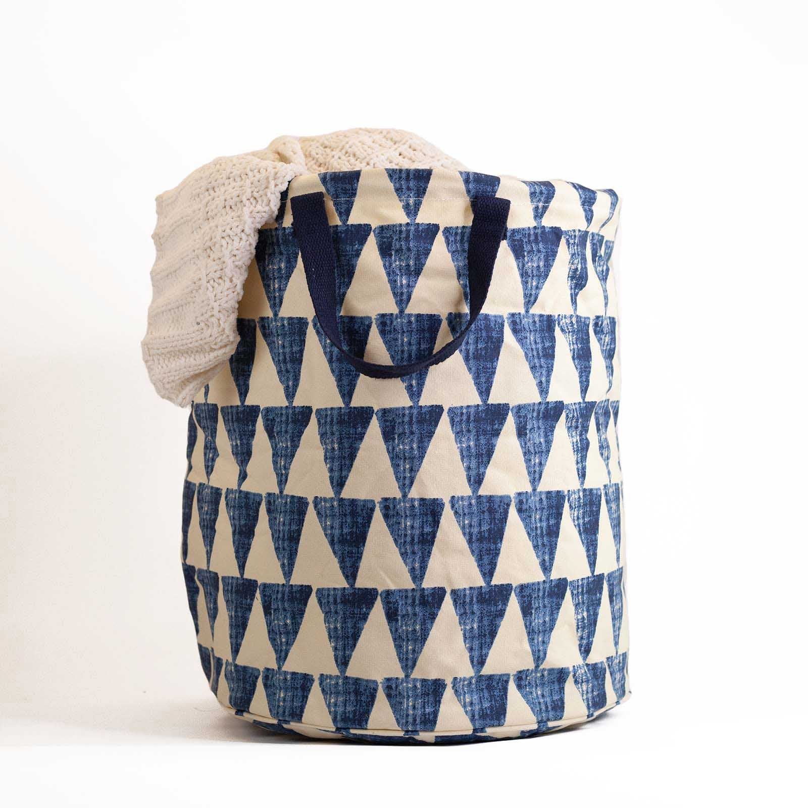 Dede Blue Tall Laundry Bin Laundry Tote - rockflowerpaper