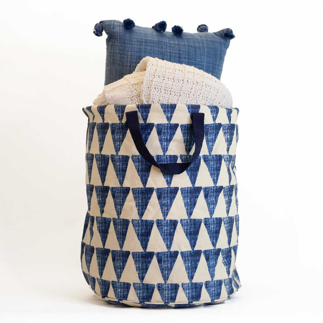 Dede Blue Tall Laundry Bin Laundry Tote - rockflowerpaper