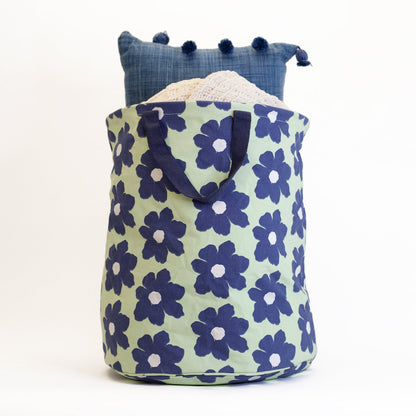 Petal Green Tall Laundry Bin Laundry Tote - rockflowerpaper