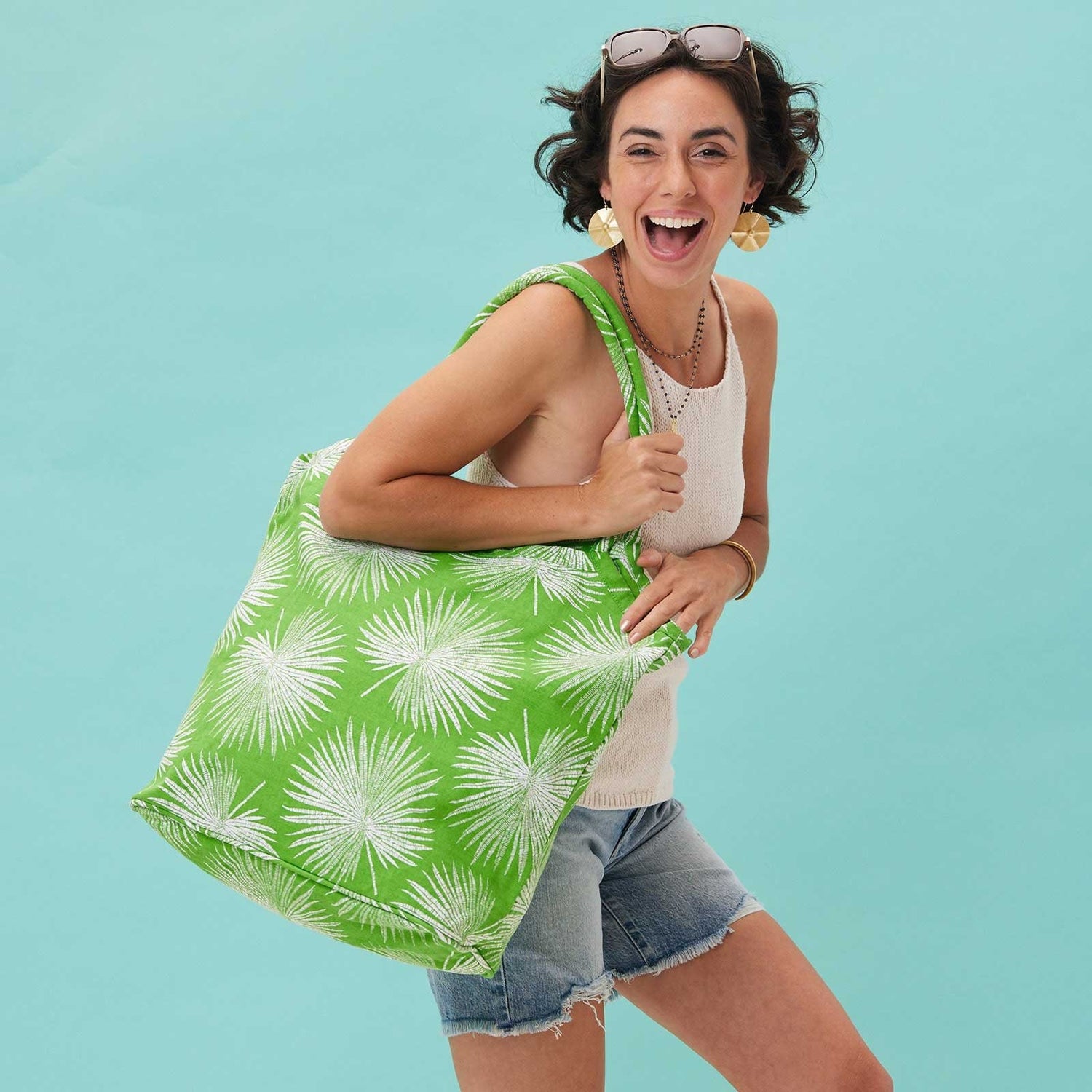 Palm Green Bucket Bag Tote - rockflowerpaper