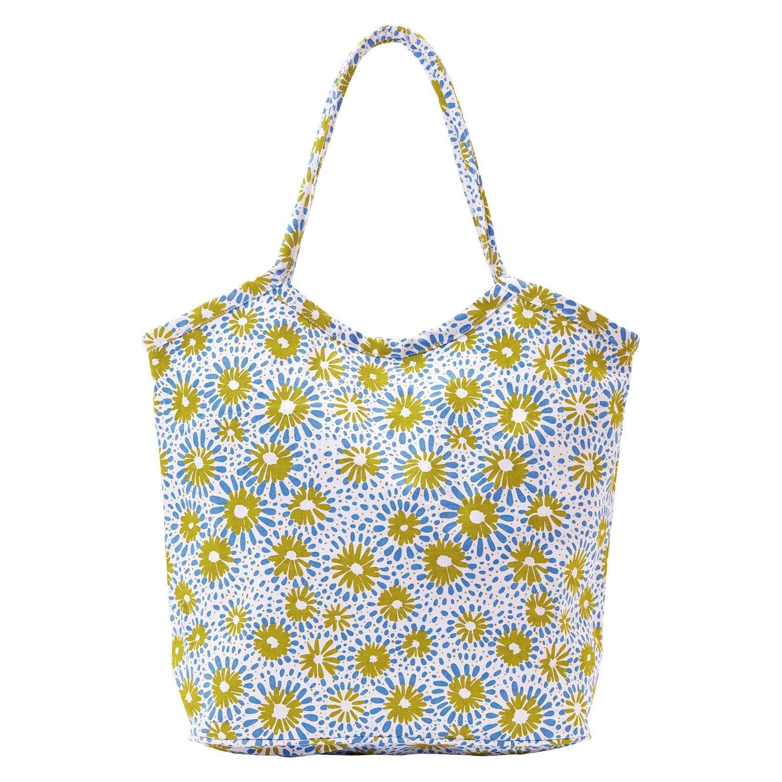 Chamomile Blue Lime Bucket Bag Tote - rockflowerpaper
