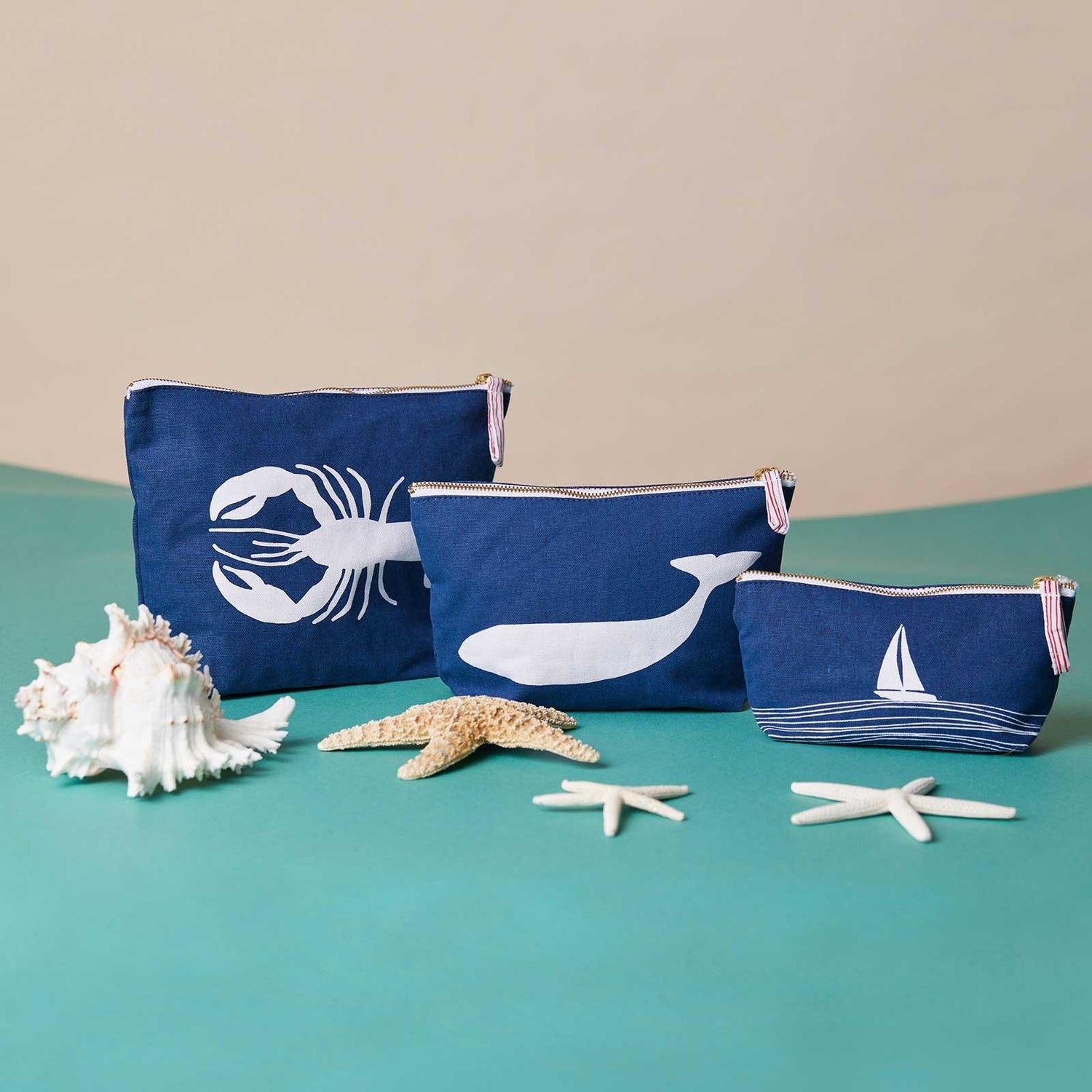 Whale Navy Medium Relaxed Pouch Pouch - rockflowerpaper