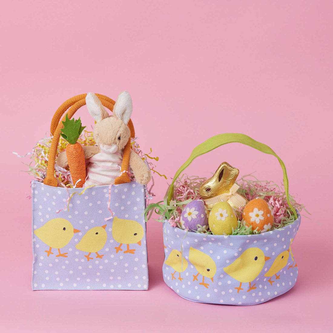 Baby Chicks Canvas Easter Basket Gift Bag - rockflowerpaper