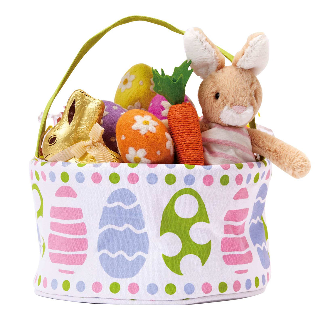 Painted Eggs Canvas Easter Basket Gift Bag - rockflowerpaper