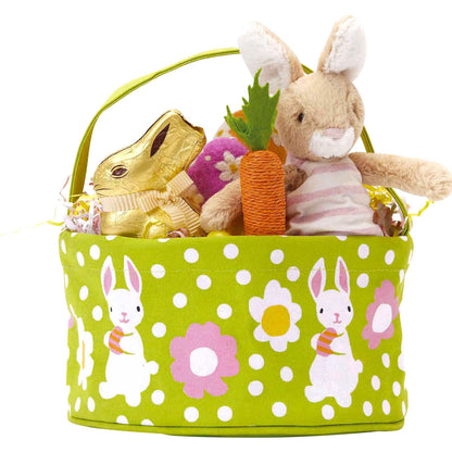 Bunny Hop Canvas Easter Basket Gift Bag - rockflowerpaper
