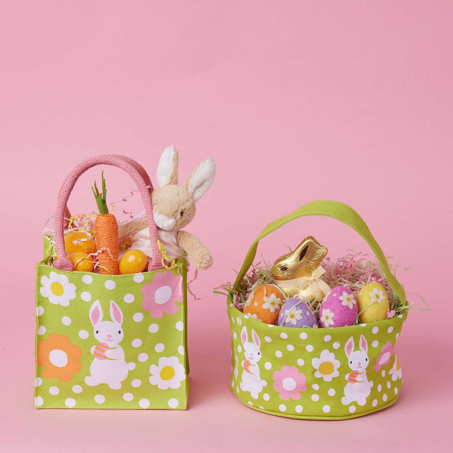 Bunny Hop Canvas Easter Basket Gift Bag - rockflowerpaper