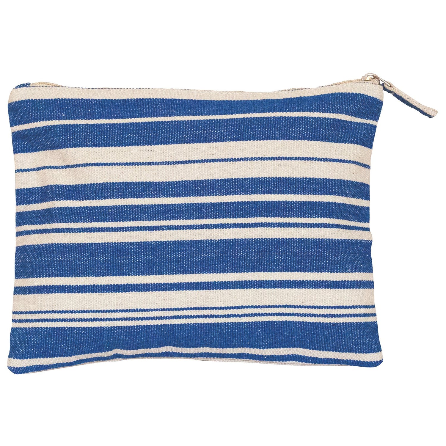 Woven Stripe Blue Cosmetic Pouch Pouch - rockflowerpaper