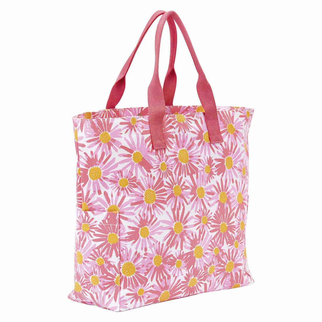 Daisies Pink Carryall Bag Tote - rockflowerpaper