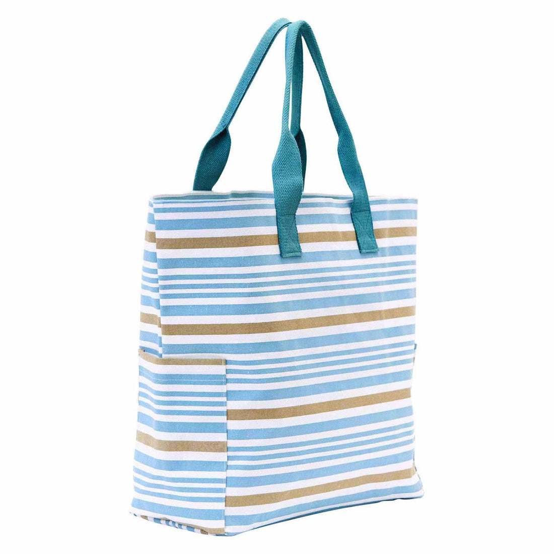 Ocean Blue Stripe Carryall Tote - rockflowerpaper