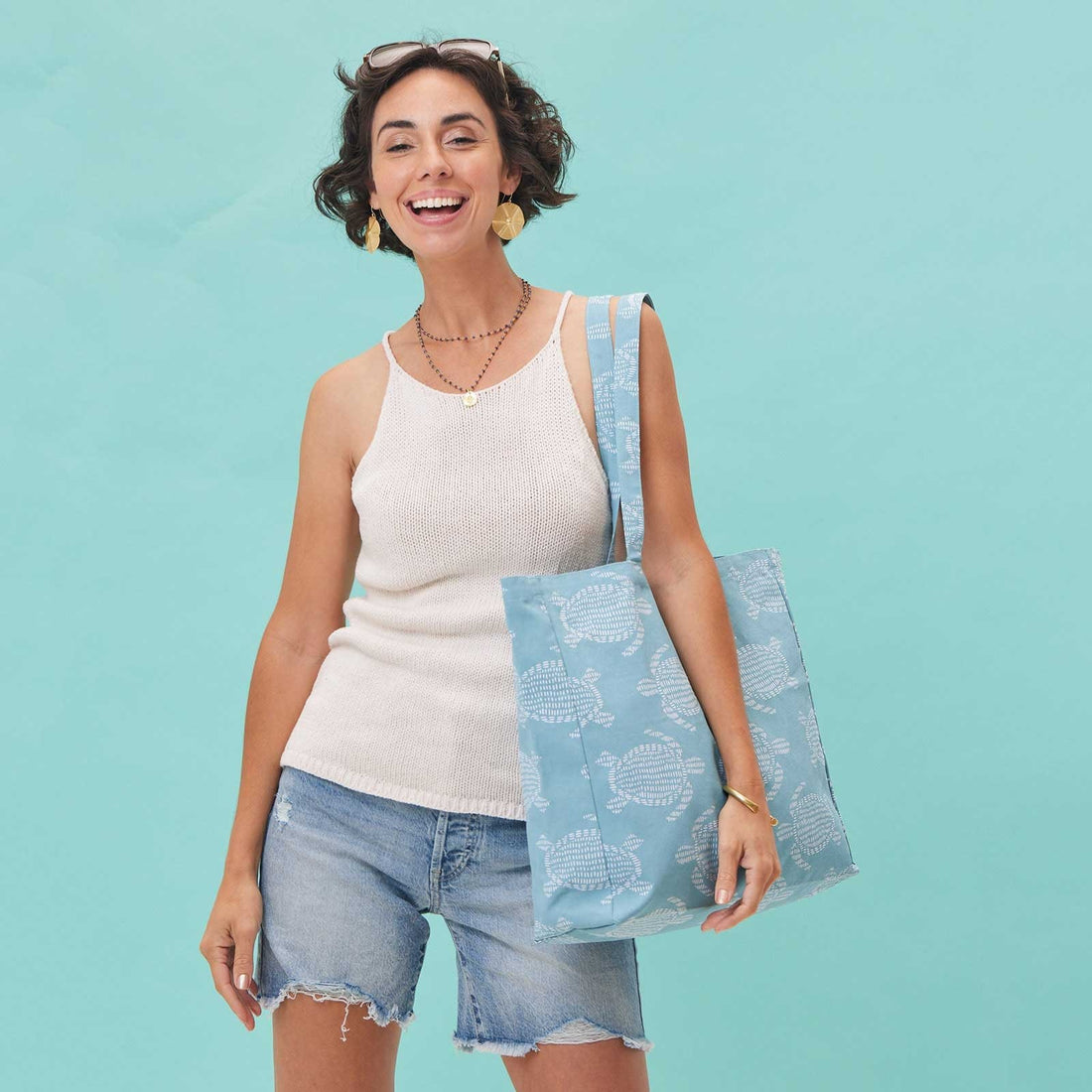 Sea Turtle Little Shopper Tote Bag Tote - rockflowerpaper