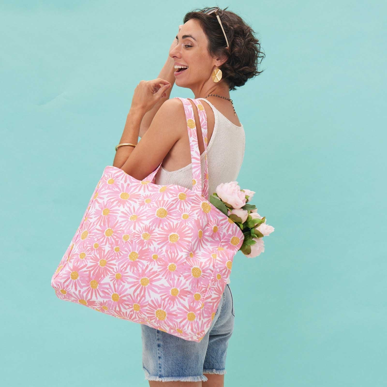 Daisies Little Shopper Tote Bag Tote - rockflowerpaper