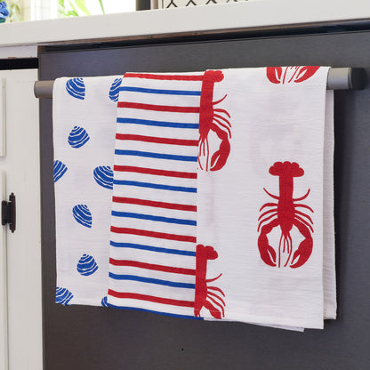 Coastal Kitchen Towel Set Of 3 Cotton Kitchen Towel - rockflowerpaper