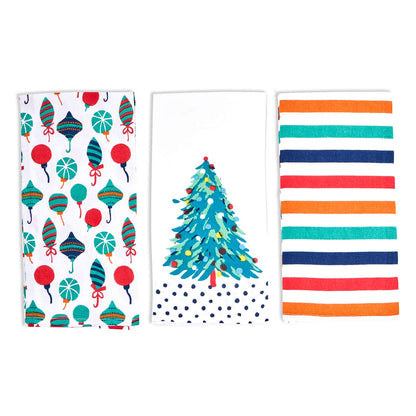 Set of 3 Seasonal Cotton Kitchen Towels - Perfect for Holiday Cheer Cotton Kitchen Towel - rockflowerpaper